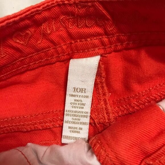 Justice Orange Skinny Low Rise Jean Shorts 10R - Picture 5 of 8